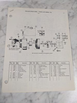 Poulan Illustrated Service Parts List Manual Catalog Chain Saws Model 71A 1971