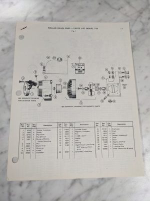 Poulan Illustrated Service Parts List Manual Catalog Chainsaws Model 71A 1971