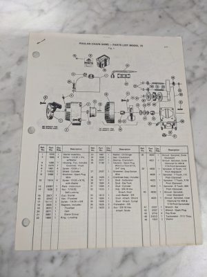 Poulan Illustrated Service Parts List Manual Catalog Chain Saws Model 72 1971