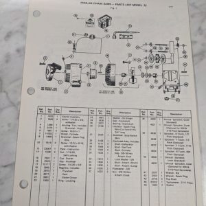 Poulan Illustrated Service Parts List Manual Catalog Chainsaws Model 72 1971