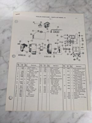 Poulan Illustrated Service Parts List Manual Catalog Chainsaws Model 72 1971