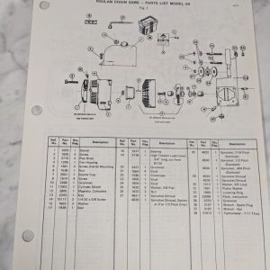 Poulan Illustrated Chain Saws Service Parts List Manual Catalog Model 54 1971