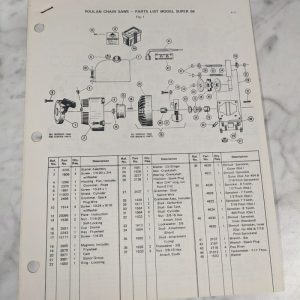 Poulan Illustrated Chain Saws Service Parts List Manual Catalog Model Super 68