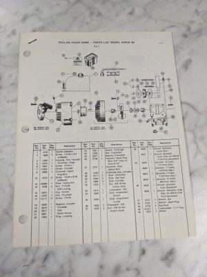 Poulan Illustrated Chain Saws Service Parts List Manual Catalog Model Super 68