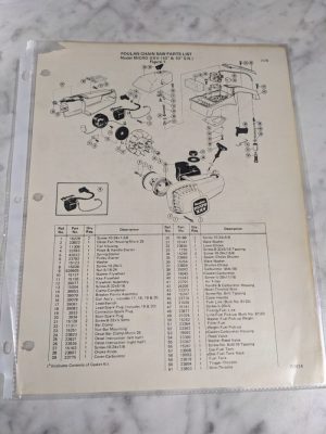 Poulan Illustrated Chain Saws Service Parts List Manual Model Micro Xxv 1978