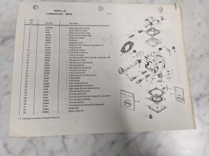 Poulan Tilloston Chain Saw Service Parts List Manual Carburetor Model 25 34034