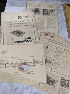 Rau-Kombimat System Instruction Operator Service Manual – Damaged See Photo