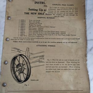 New Idea 628B Wagon Operator Instruction Service Manual – Damaged See Photo