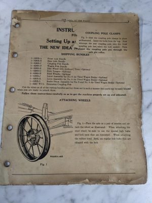 New Idea 628B Wagon Operator Instruction Service Manual – Damaged See Photo