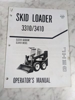 Gehl Skid Steer Loader Sl 3310 3410 Operator'S Service Manual 903666