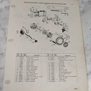 Poulan Illustrated Chainsaw Service Part Manual List Super 25 Counter Vibe 1978