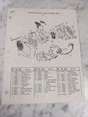 Poulan Illustrated Chain Saws Service Parts Manual List Catalog Model 306Sa 1971