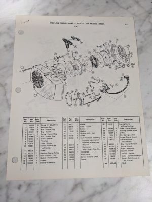 Poulan Illustrated Chainsaws Service Parts Manual List Catalog Model 306Sa 1971