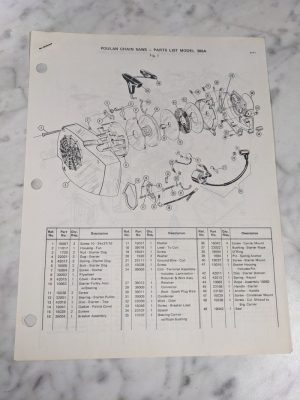 Poulan Illustrated Chain Saws Service Parts Manual List Catalog Model 306A 1971