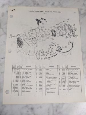 Poulan Illustrated Chainsaws Service Parts Manual List Catalog Model 306Sa 1971