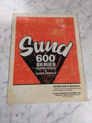 Sund 600 Series Raking Pickup Operator'S Service Manual Parts List Book Repair