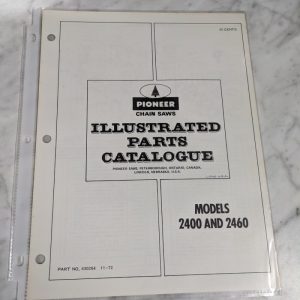 Pioneer Chain Saws Illustrated Service Parts List Manual 2400 2460 1972 430264