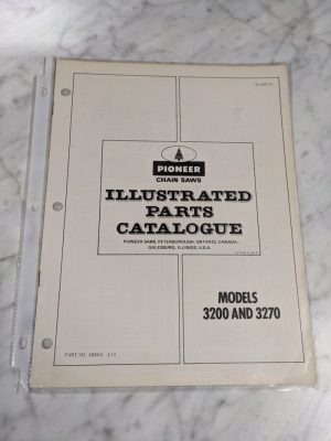 Pioneer Chain Saws Illustrated Service Parts List Manual 3200 3270 1972 430063