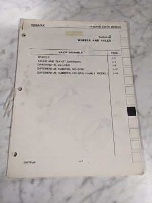 Versatile Tractor Parts List Manual Sections J K L Electric Wheels Options 32679
