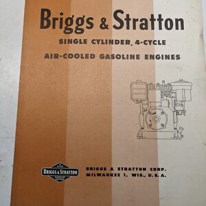 Briggs & Stratton Sales Specifications Single Cylinder 4 Cycle Air Cooled Gas