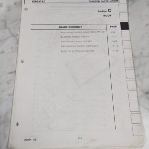 Versatile Tractor Parts List Manual Section C – Roof 323284 M5