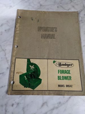 Badger Maintenance Operators Service Manual Forage Blower Bn542