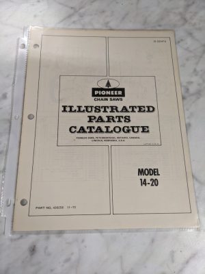 Pioneer Illustrated Service Parts List Manual Chain Saws Model 14-20 1972 430258