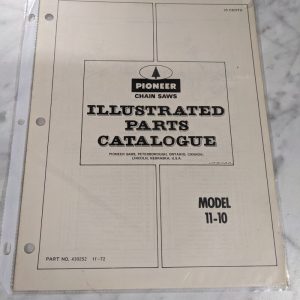 Pioneer Illustrated Service Parts List Manual Chainsaws Model 11-10 1972 430252