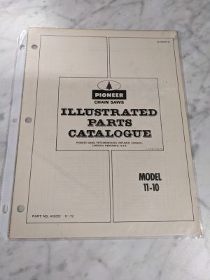 Pioneer Illustrated Service Parts List Manual Chainsaws Model 11-10 1972 430252