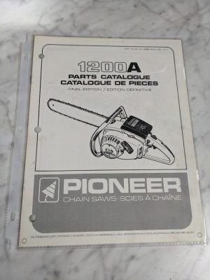 Pioneer Illustrated Chain Saws Service Parts List Manual Model 1200A 1977 430314