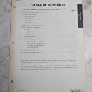 Ford Repair Service Manual 40" Rotary Tiller Attachment 09Gn 3664 84 Lgt Tractor