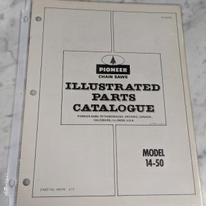 Pioneer Illustrated Chainsaws Service Parts List Manual Model 14-50 1972 430259