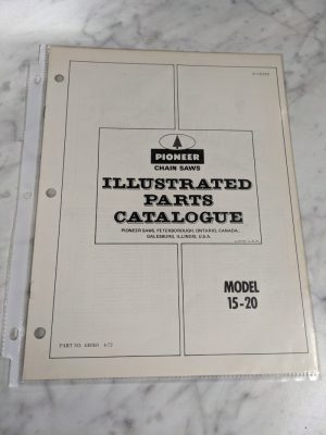 Pioneer Illustrated Chain Saws Service Parts List Manual Model 15-20 1972 430260