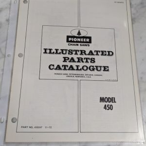 Pioneer Illustrated Chain Saws Service Parts List Manual Model 450 1972 430247