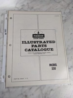 Pioneer Illustrated Chain Saws Service Parts List Manual Model 550 430248 1972