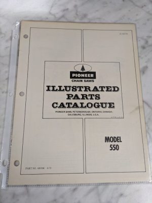 Pioneer Illustrated Chain Saws Service Parts Manual List Model 550 1972 430248