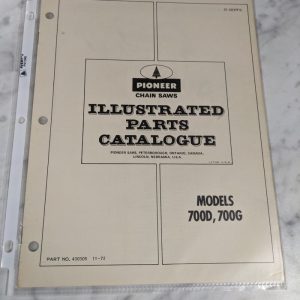 Pioneer Illustrated Chain Saws Service Parts Manual List 700D 700G 1972 430305
