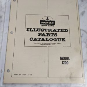 Pioneer Illustrated Chain Saws Service Parts Manual List Model 1200 1972 430060