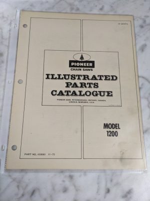 Pioneer Illustrated Chain Saws Service Parts Manual List Model 1200 1972 430060