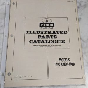 Pioneer Illustrated Chainsaws Service Parts Manual List Model 1410 A 1972 430257