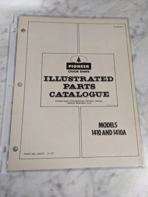 Pioneer Illustrated Chainsaws Service Parts Manual List Model 1410 A 1972 430257