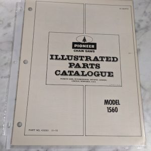 Pioneer Illustrated Chainsaws Service Parts Manual List Model 1560 1972 430261