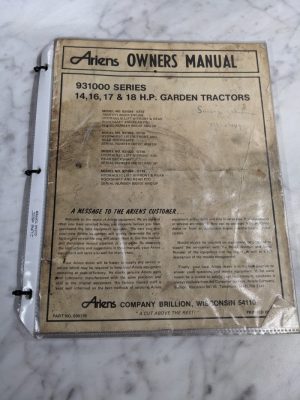 Ariens Owner'S Operator Service Manual 931000 Series 14 16 17 18 Garden Tractor