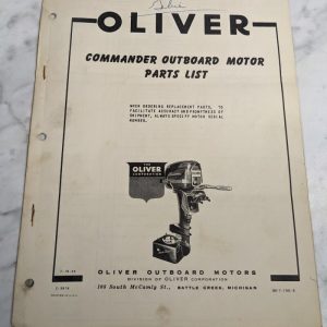 Oliver Outboard Motor Service Parts List Manual Catalog Commander 1955 Model K