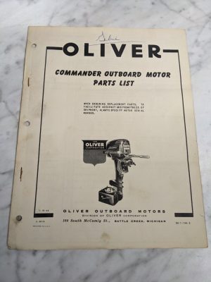 Oliver Outboard Motor Service Parts List Manual Catalog Commander 1955 Model K