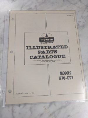 Pioneer Chain Saws Service Parts Manual Catalog List Model 1770-1771 430064 1972