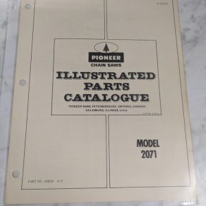 Pioneer Chain Saws Service Parts Manual Catalog List Model 2071 1972 430059