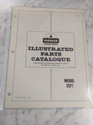Pioneer Chainsaws Service Parts Manual Catalog List Model 2071 1972 430059