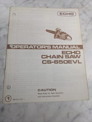 Echo Chain Saw Cs-650Evl Operator'S Service Manual 898 562-1433