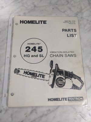 Homelite Chain Saws Illustrated Service Parts List Manual Model 245 Hg Sl 17773
